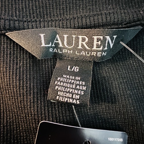 Lauren Ralph Lauren Womens Dress L Long Sleeve Black Midi Buckle Trim Stretch - Picture 13 of 16