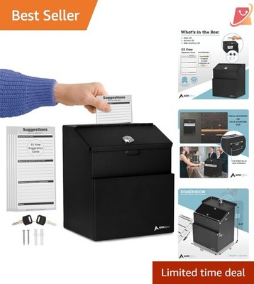 Metal Suggestion Box Lockable Wall Mount Donation Ballot Prayer 80cm