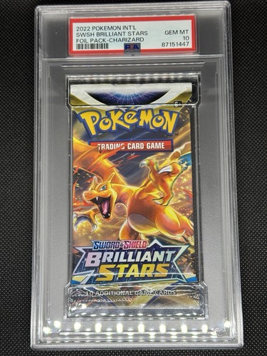 Pokemon PSA 10 Gem Mint Brilliant Stars FOIL Pack Charizard