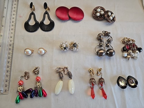 Clip-On EARRINGS LOT OF 11 - Picture 2 of 5