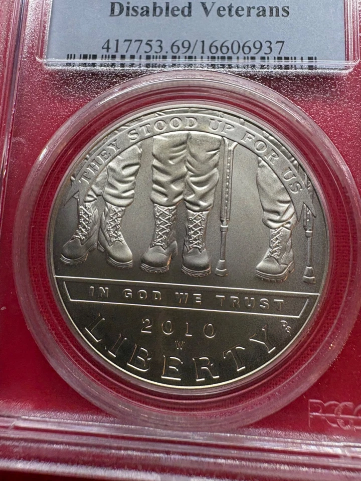 2010-W DISABLED  VETERANS PCGS MS69 ORIGINAL OWNER PURCHASED FREE SHIPPING - Image 2 of 4