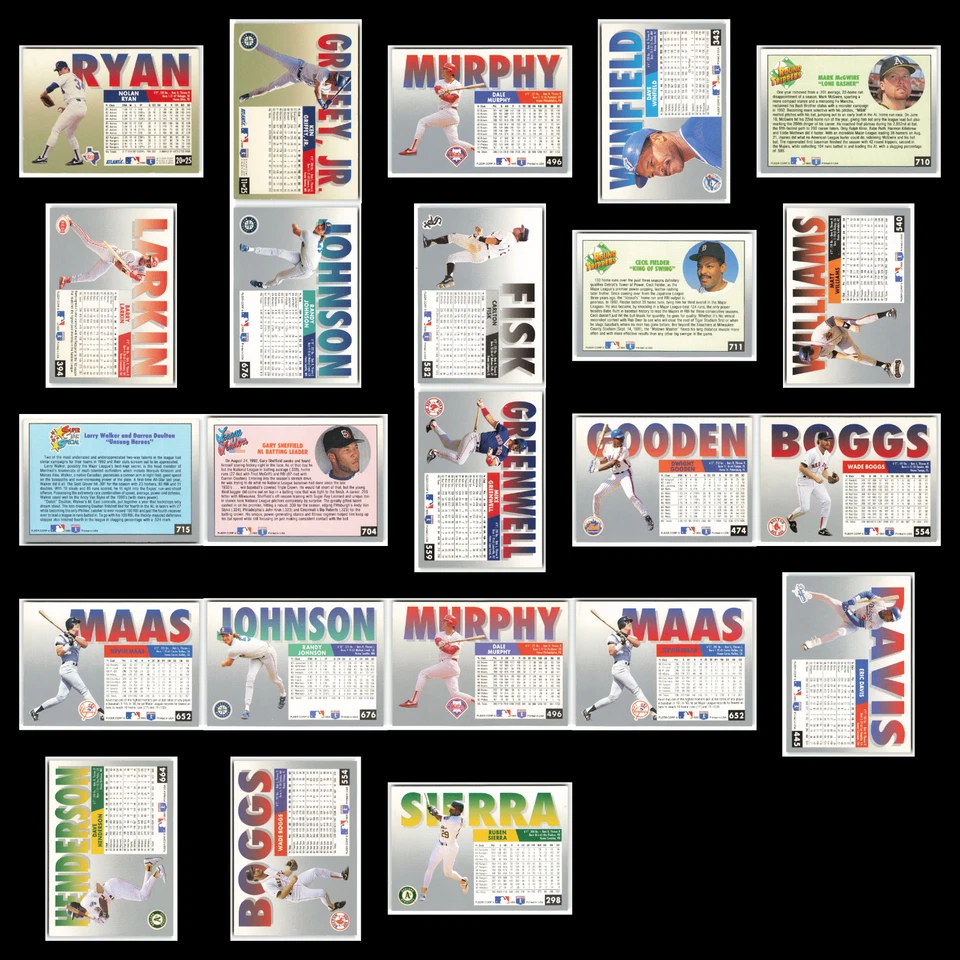 1993 Fleer 批量 23 张棒球卡 Nolan Ryan Texas Rangers 近乎完好 美国职棒大联盟套装 — 第 2/4 张图片