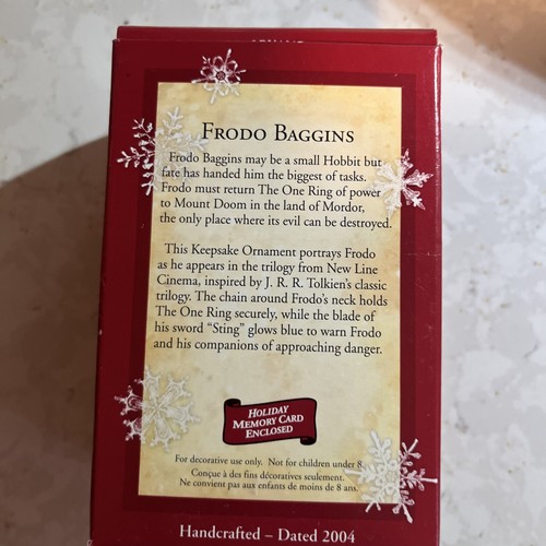 Hallmark Andenken Ornament Herr der Ringe Frodo Beutlin Neu im Karton 2004 - Bild 3 von 4