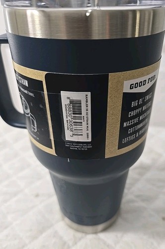 YETI RAMBLER 35 oz MUG  w/STRAW LID Duracoat NAVY  BPA No Sweat MSRP - Picture 6 of 8