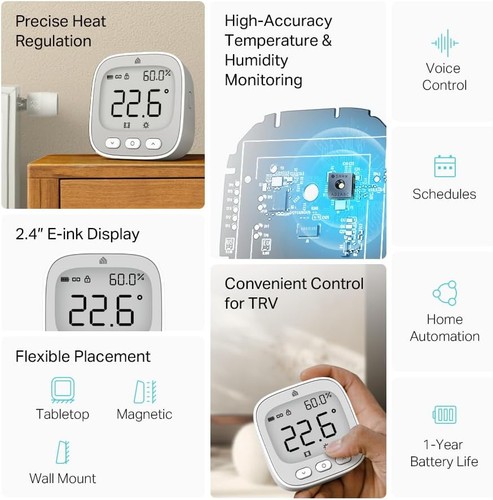 TP-Link Kasa Temperatur Luftfeuchtigkeitssensor Heizkörperthermostat Zubehör - Bild 12 von 12
