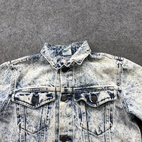 Vintage Bristol Blues Jacket Boys 16 Acid Wash Denim Trucker Made USA 80s 90s - Picture 4 of 15