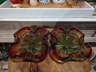 PAIR OF VINTAGE MURANO ART GLASS ASHTRAYS OR TRINKET HOLDERS