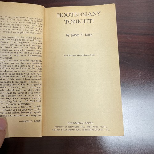 Hootenanny Tonight medaglia d'oro Dl457 libro di musica James Leisly Fawcett World - Foto 3 di 7