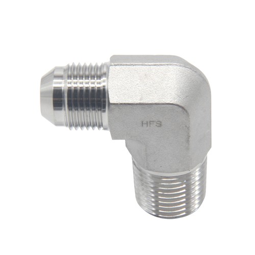 1/2" Male NPT to 1/2" Male JIC Elbow 90° Flare Pipe Fitting SS304 - Picture 2 of 7