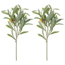 2pcs Simulation Olive Leaves Decoration Fake Plant Flower Arrangement Supplies