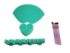 5 Pc Beautyworks NYC Makeup pink Brush Set   Macys 3 Pc Brush Cleaner Set