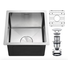 15x15 Inch Bar Sink Undermount, 18 Gauge Stainless Steel Small Kitchen Sink