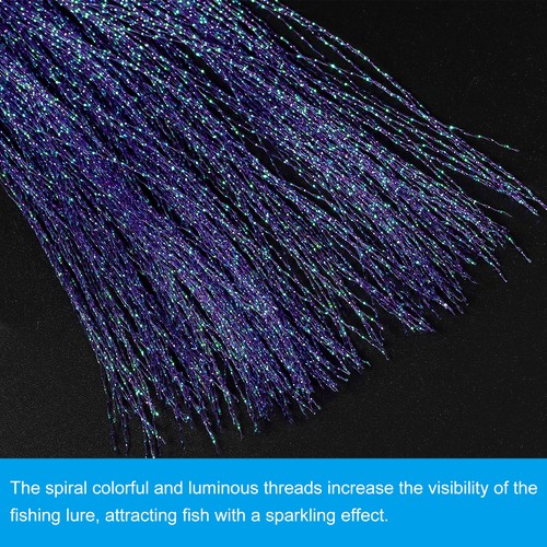 12Pcs 250 Strands Crystal Flash Line Fly Fishing Tying Material, Dark Purple - Bild 3 von 6