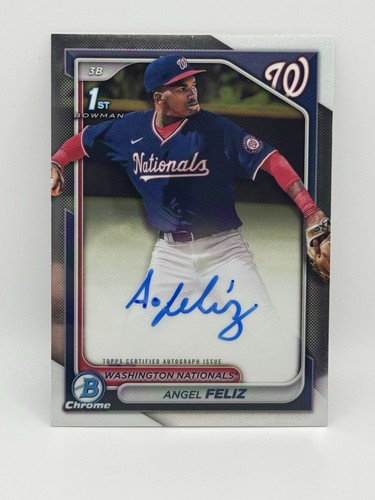 Angel Feliz 2024 Bowman Chrome 1st Auto #CPA-AF Nationals - Picture 1 of 2