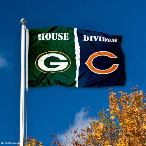 Green Bay Packers vs. Chicago Bears House geteilte Rivalität Flagge - Bild 3 von 7