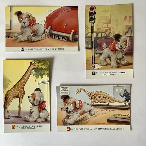 4 Bamforth Comic Humour Dog pcs by Fitzpatrick unused  BA75 - Picture 1 of 2