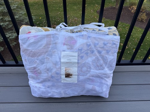 Anthropologie Cornelia Queen Quilt Reversible Cotton Courtepointe Grandeur - Picture 2 of 14