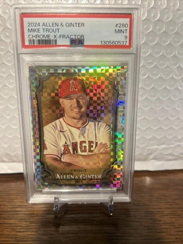 2024 Topps Allen & Ginter #280 Mike Trout Chrome X-Fractors Angels PSA 9