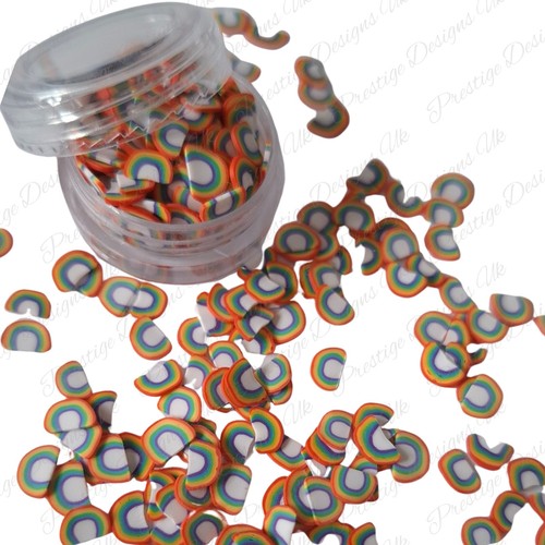 Vibrant Rainbow Fimo Slices Polymer Clay Nail Art Decals Resin Craft  - Picture 3 of 9