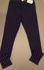 Crewcuts Stretch Navy Red Polka Dots Leggings Size 10 New