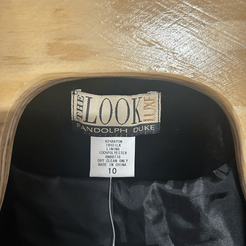 Blazer The Look Randolph Duke Lux taglia 10 nero vellutato nuovo con etichetta - Foto 5 di 5