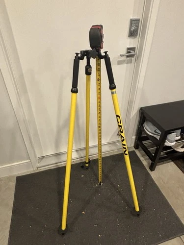 SECO Crain 5218-40-YEL Thumb Release Tripod Surveying Prism Pole NOS New - product listing photo