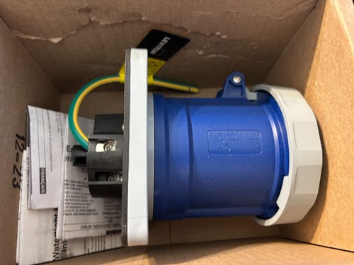 LEVITON 460R9WLEV 460R9W Pin Sleeve Receptacle 7.5 HP 60a 120/208 -BRAND NEW - Picture 2 of 2