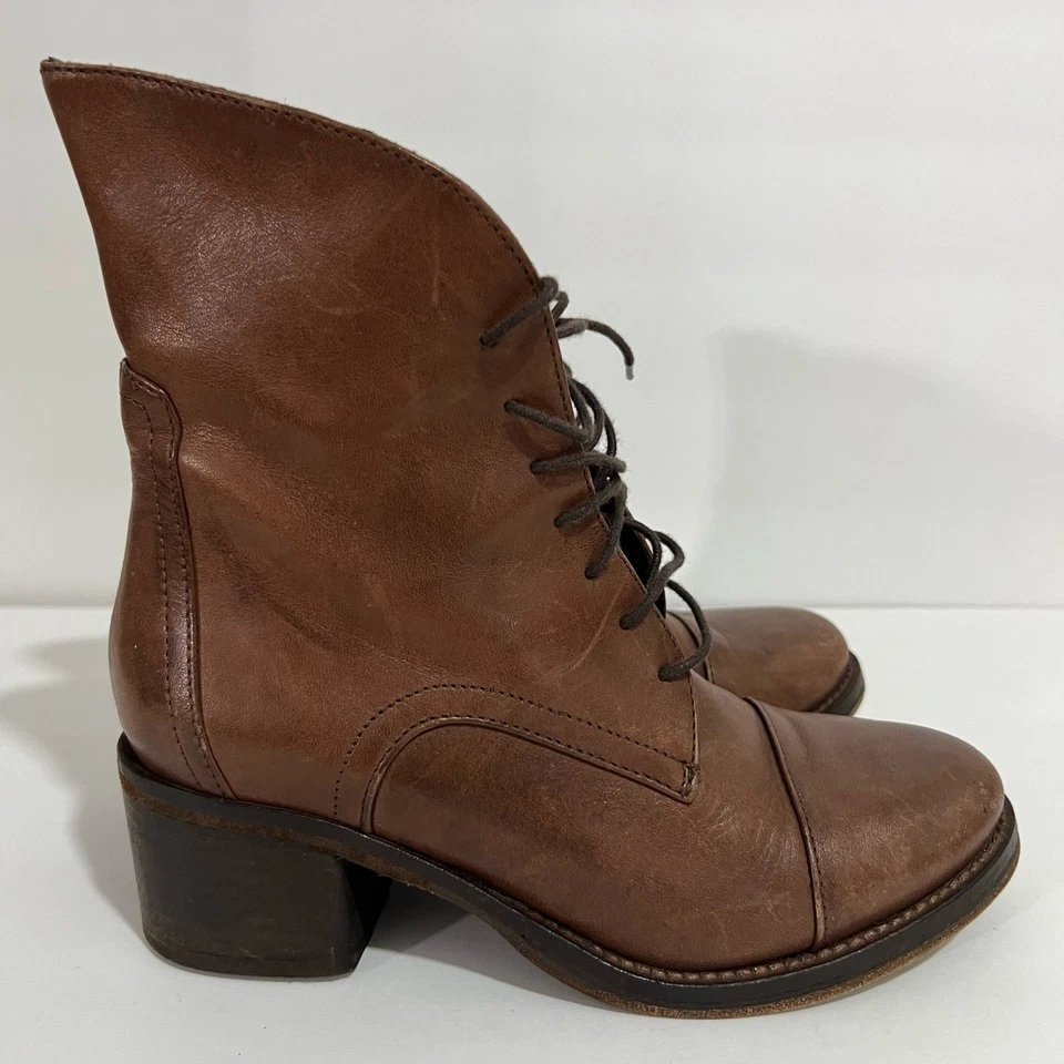 Botines Latitude Mujer Marrón Clásicos Cuero Genuino Tacón Bloque Talla 36 Foto 2 de 4