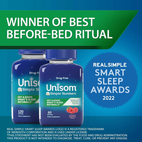 Unisom Simple Slumbers Midnight Raspberry 60 Gummies Sealed 5mg Melatonin 3/2026 - Picture 2 of 4