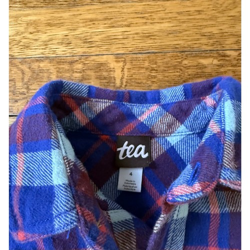 Tea Collection Boys' Plaid Flannel Button Down Shirt Size 4 - Picture 3 of 4