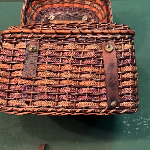 Antique 19th C 1800s Primitive Woven Harvest Covered Basket Old Patina - Picture 3 of 6