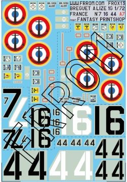 FRROM FR0X13 DÉCALQUES AVIONS BREGUET ALIZÉ 1G FRANCE (2 APPAREILS) - TAILLE A7 - Imagen 1 de 1