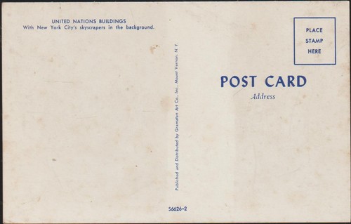 United Nations Gebäude New York City NY. Chrom Postkarte - Bild 2 von 2