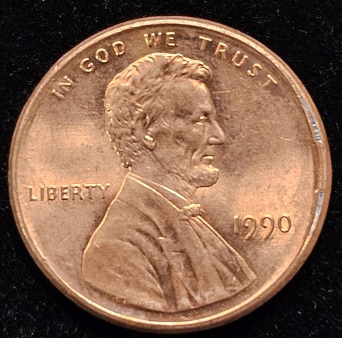 1990 Broad Struck Lincoln Memorial Cent MINT ERROR BROADSTRUCK - Picture 2 of 2