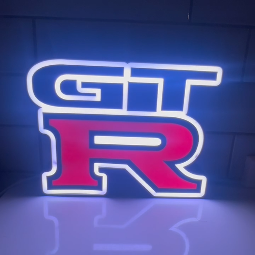 Insegna Luminosa LED Logo Nissan GTR, Insegna Garage Nissan GT-R Super Car Racing, JDM - Video 1 di 1