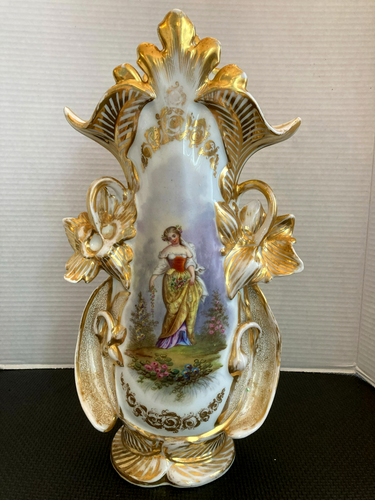 ANTIQUE VERY LARGE OLD PARIS 19TH CENTERY FRANCE VASE. 15" - Picture 1 of 8