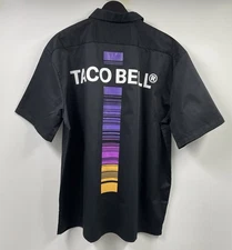 Taco Bell Employee Crew Black Button Chef Shirt Uniform 2XL