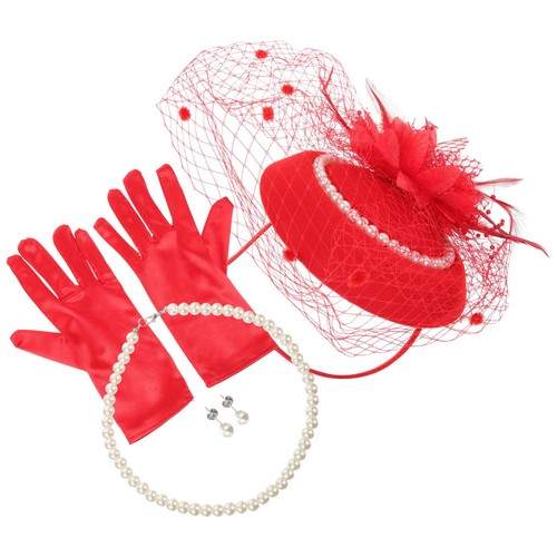 Guanti Tea Party Accessori Donna Copricapo Costume Gioielli per - Foto 8 di 12