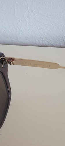 GUCCI 51mm Dark Havana Web Oversized Square Frame Sunglasses GG0281SA Italy New - Picture 14 of 15