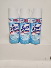 3 Lysol Disinfectant Spray Crisp Linen Scent Eliminates Odors 12.5 oz ea ''NEW''
