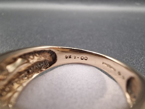 9ct Gold 1ct Diamond Ring Signet DIA Rolex Style Presidential Unisex - Picture 16 of 21