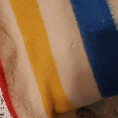 Vintage 100% Wool 3 Stripe Orr Felt & Blanket Co 85 x 72 - Picture 2 of 16