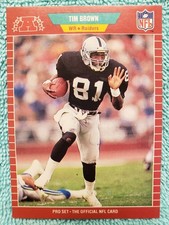 1989 PRO SET TIM BROWN #183 LOS ANGELES RAIDERS 