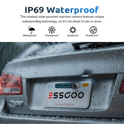 5" Monitor Wireless Solar Magnetic Backup Camera For Truck Car Trailer RV 1080P - Picture 7 of 14