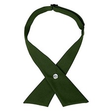 Adjustable Criss-Cross Bow tie School Uniform Pre-tied Bowknot 066-army Green