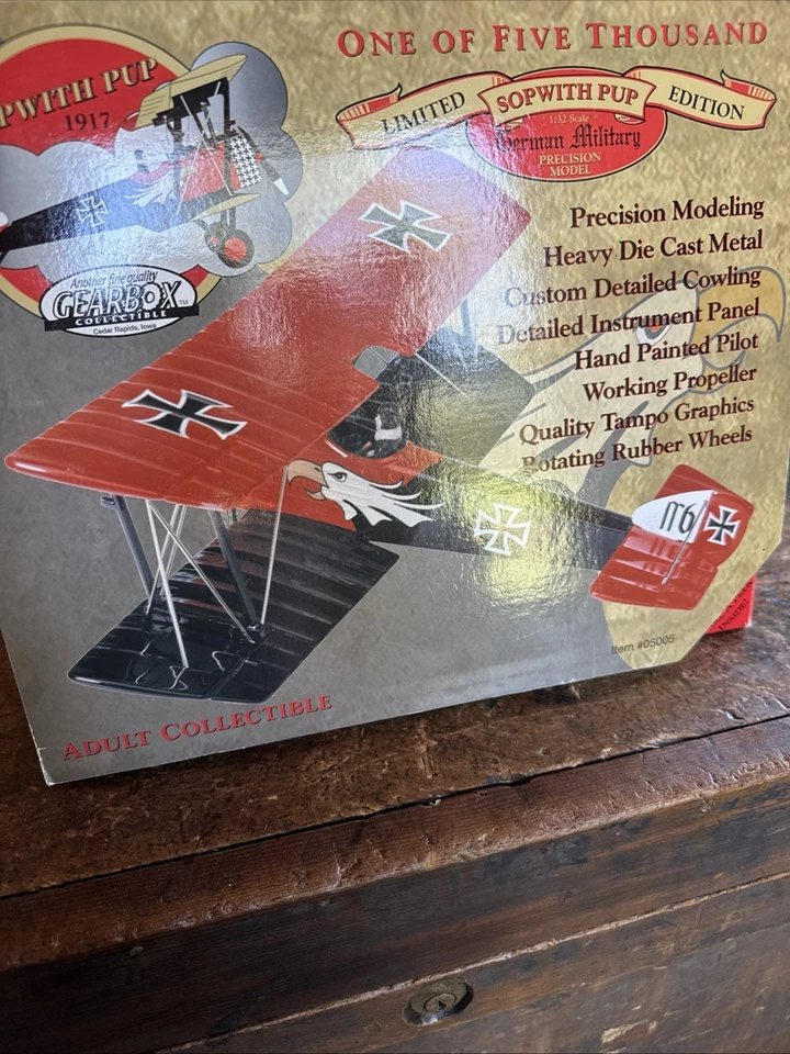 Sopwith Pup Militar Alemán Edición Limitada Modelo Preciso Pesado Die Fund Metal Foto 4 de 4