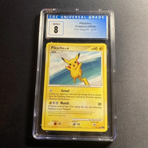 2009 Pokemon Pikachu Promo POP SERIES 9 15/17 CGC 8  NM/Mint