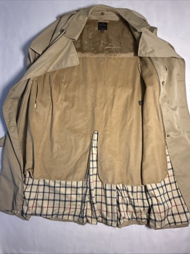 Brooks Brothers 42R Trench Cappotto Marrone con Cintura e Cerniera Misto Lana Cashmere - Foto 8 di 14