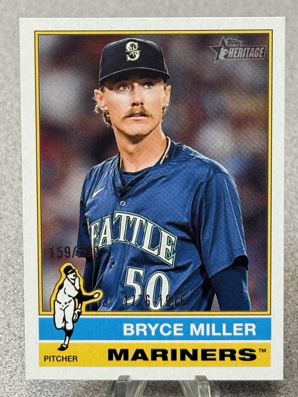 2025 Topps Heritage Bryce Miller #107 Bicentennial Variation 159/200 Mariners