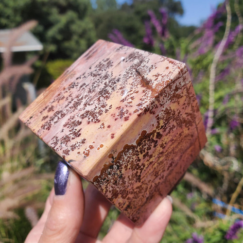 Picture Story Stone Jasper Dendrite Crystal Cube | 408 grams - Picture 11 of 16